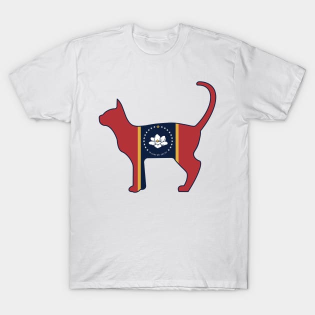 State of Mississippi Flag for Cat Lovers T-Shirt by Gsallicat